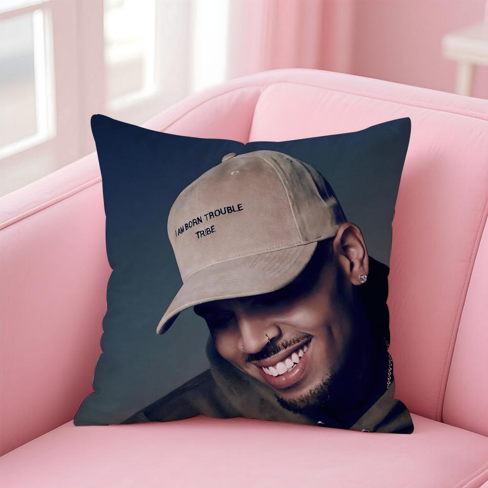 Hot C-Chris Brown Cushion Cover Comfortable Reversible Pillow Cover Ideal for Car Sofa Bedroom & Beyond