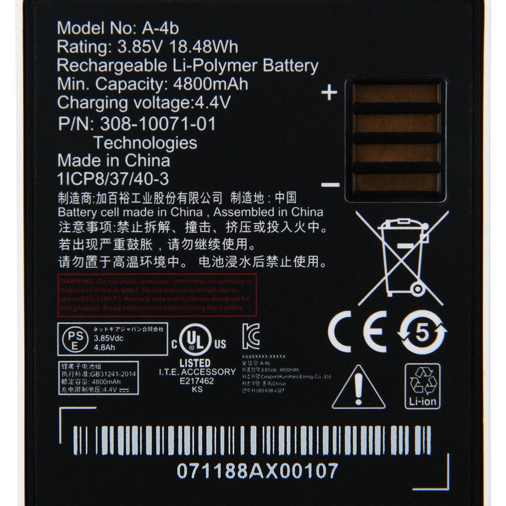 A-4B A-4A Rechargeable Lithium Battery For Arlo Ultra 2 Pro 3 Pro 4 Camera Battery 4800mAh 3.85V