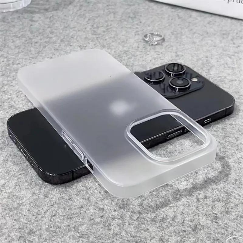Luxury Ultra Thin Matte Hard PC Phone Case For iPhone 17 16 15 14 13 12 Pro Max 14 Plus Translucent Slim Shockproof Bumper Cover