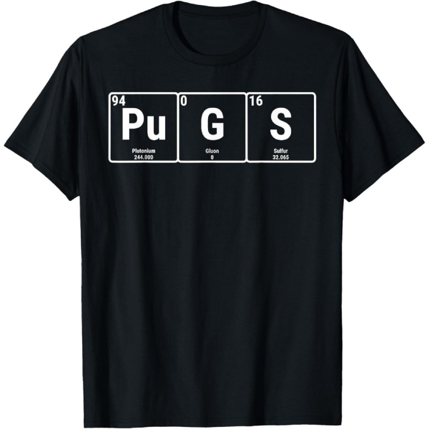 Pugs Periodic Table Elements Chemistry Dog T-Shirt XXXXXL чёрный