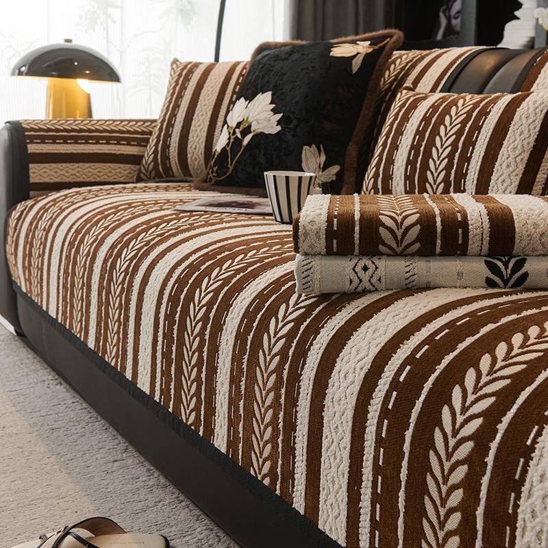 Sofa Cushion New Four-season Universal Light Luxury Chenille Cushion Cloth Towel Non-slip Straight Row Sofa Seat Cushion