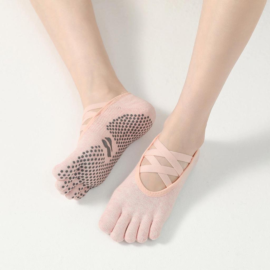 Korean Style Non-Slip Pilates Yoga Socks for Women - Trendy Five-Toe Indoor Fashion