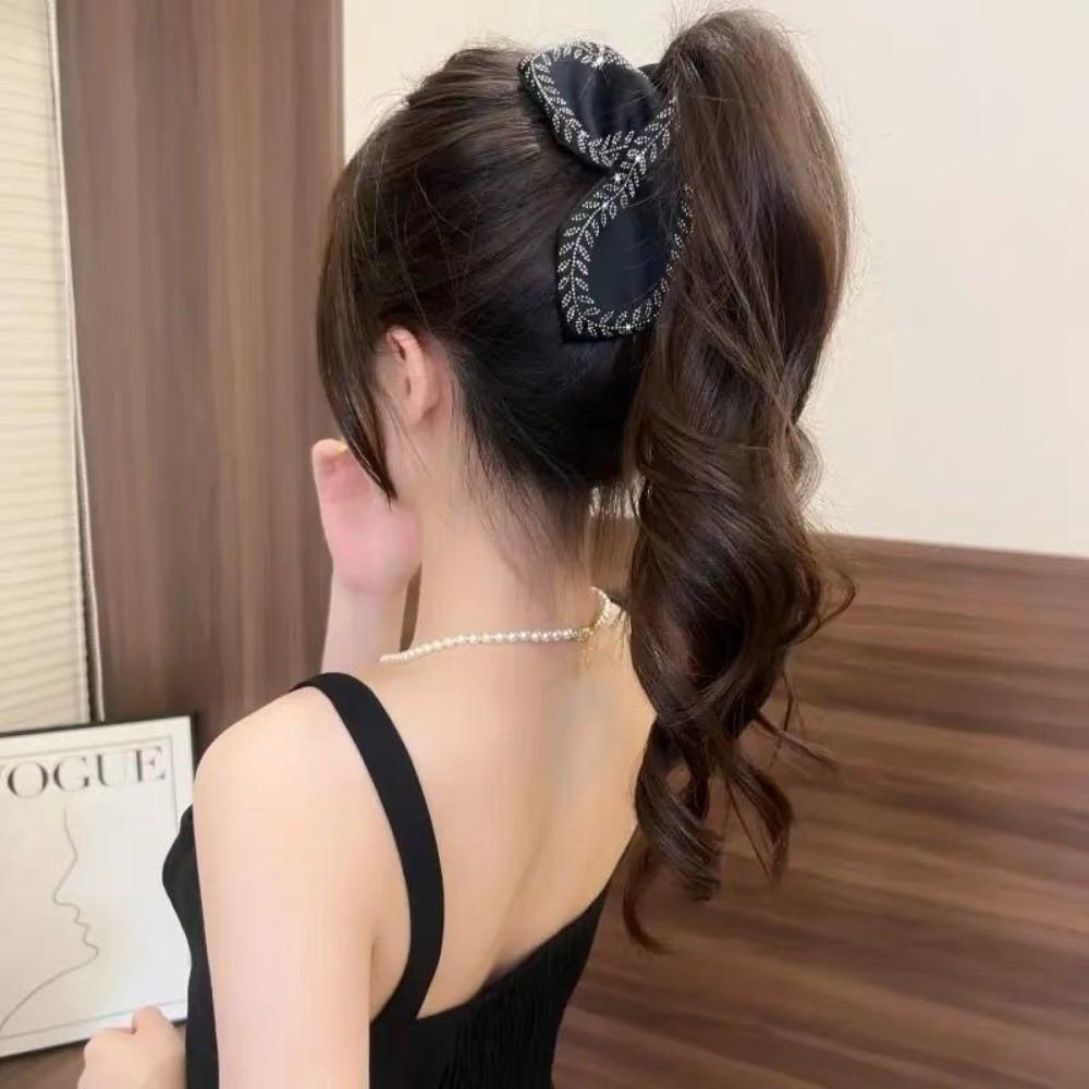 Sparkling Wheat Ear Shark Clip Large Size Rhinestone Hair Clip Fashion Hair Grip Clip  Party