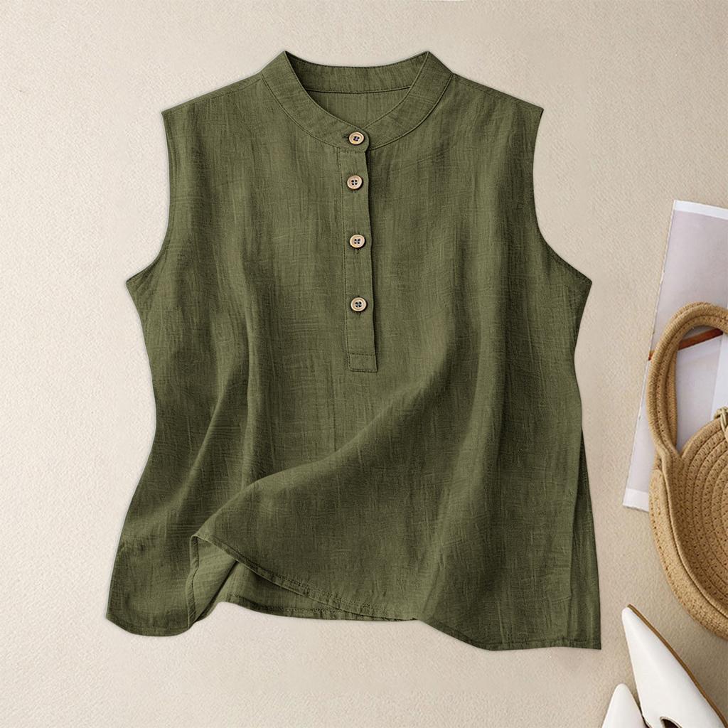 Women's Retro Artistic Cotton Linen Casual Loose Versatile Elegant Vest