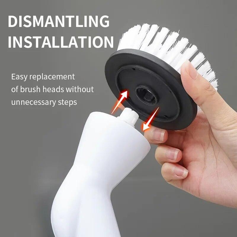 6 In 1 Electric Cleaning Brush Cordless Electric Spin Cleaning Scrubber Shower Cleaning Brush Kitchen Bathroom Cleaning Gadgets