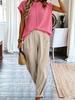 Women's Summer Round Neck Casual Short Sleeve Loose Slimming Sweater