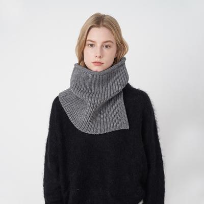 Autumn and Winter Solid Color Knitted Scarf Wear with Old Split Ends Stacked Scarf Warm Pile Collar Windproof Neck Scarf
