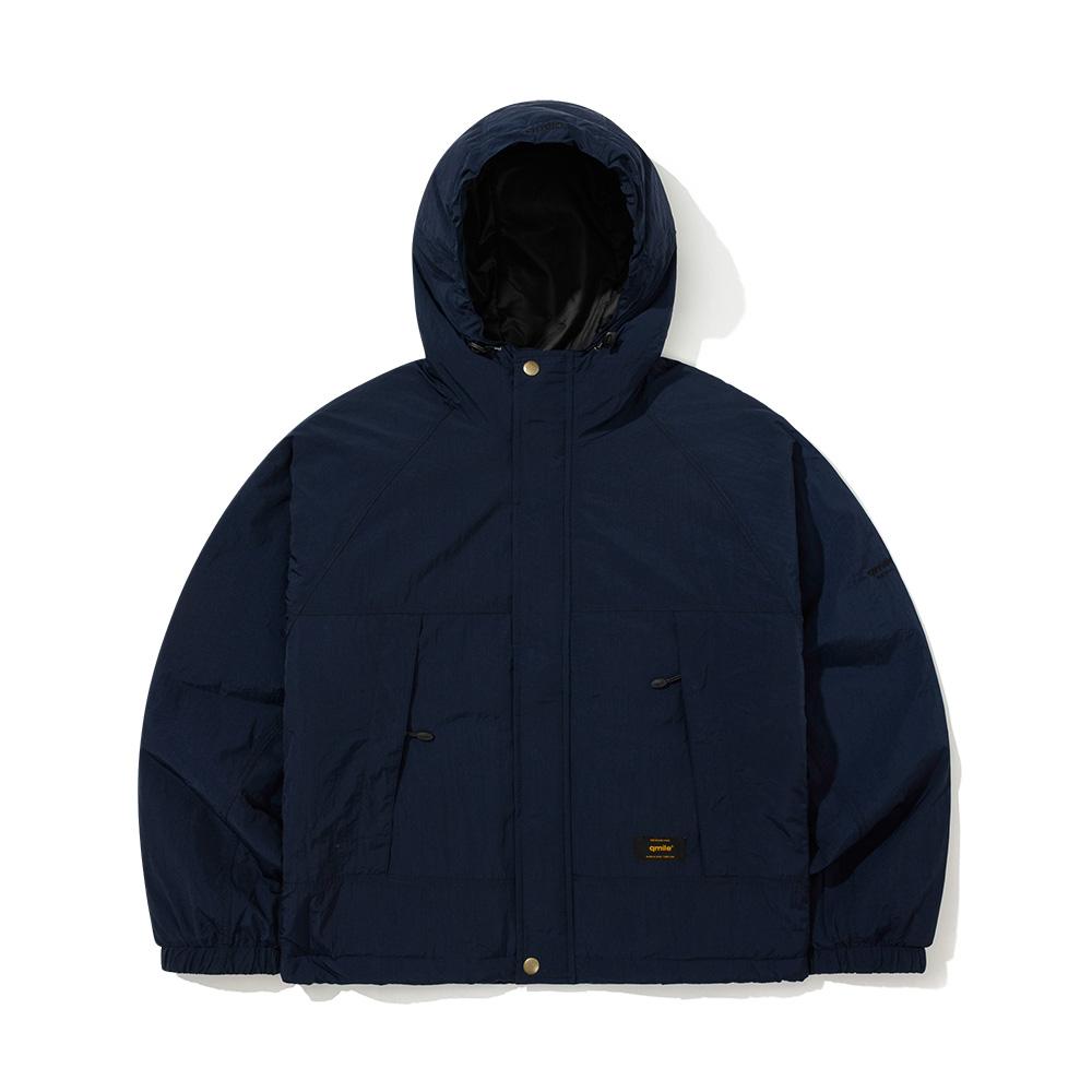 Qmile 133 Insulated Short Hooded Jacket Navy