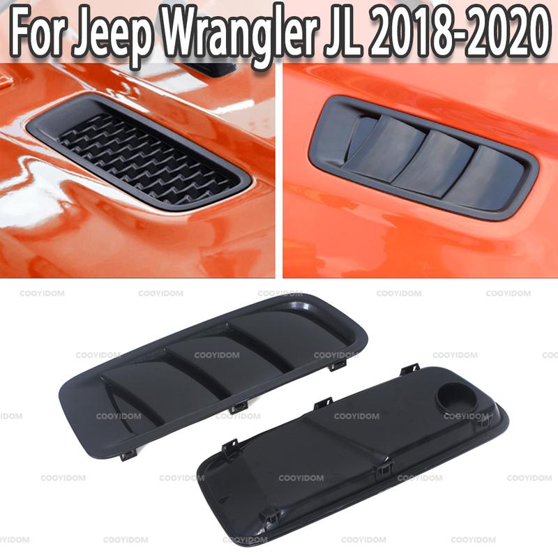Car Air Outlet Decoration Cover Engine Cooling Bonnet Hood Vent Air Vents Scoop Duct For Jeep Wrangler JL 2018
