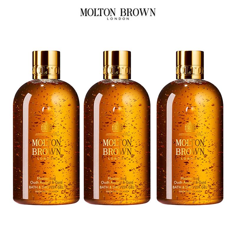 Molton Brown Agarwood Gold Leaf Fragrance Shower Gel 3 x 300ml Set