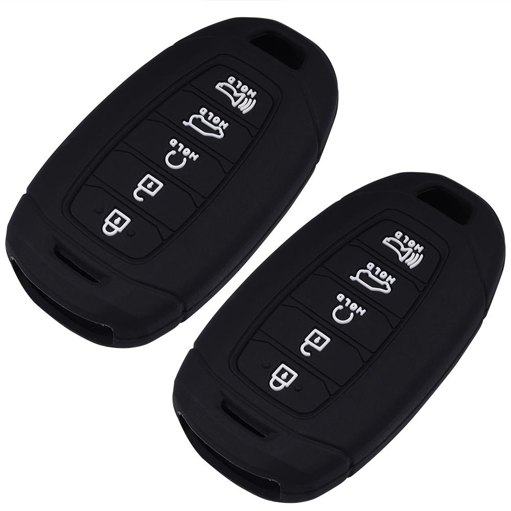 Lcyam Key Fob Cover Silicone Case Remote Holder Compatible With     Hyundai Palisade Elantra Keyless Push Start