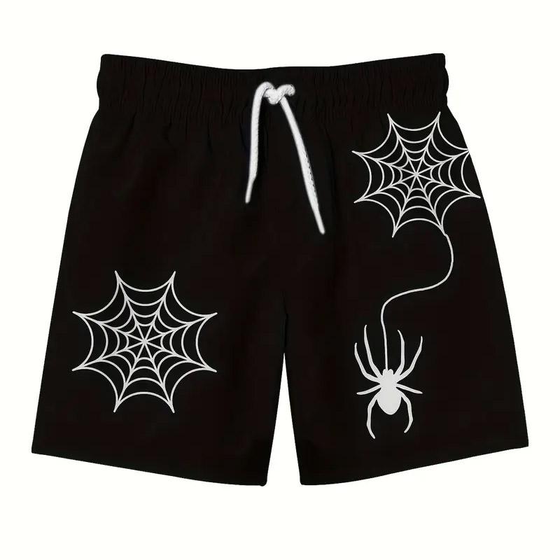 

Мужские повседневные пляжные шорты с принтом паука, популярные для летнего пляжного отдыха, стандартный стиль 2XL