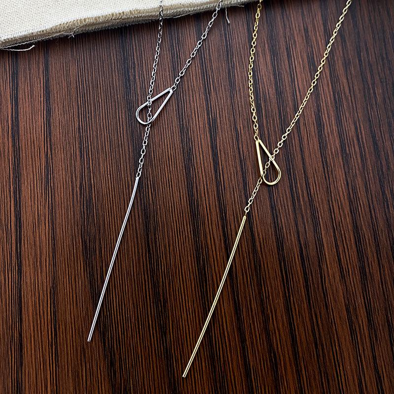 

Water Drop Tassel Necklace Y-shaped Clavicle Chain Simple Niche Design New Style