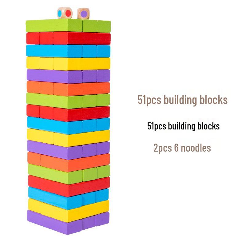 Educational Wooden Stacking Blocks: Ages 4-6, Parent-Child Development Toy