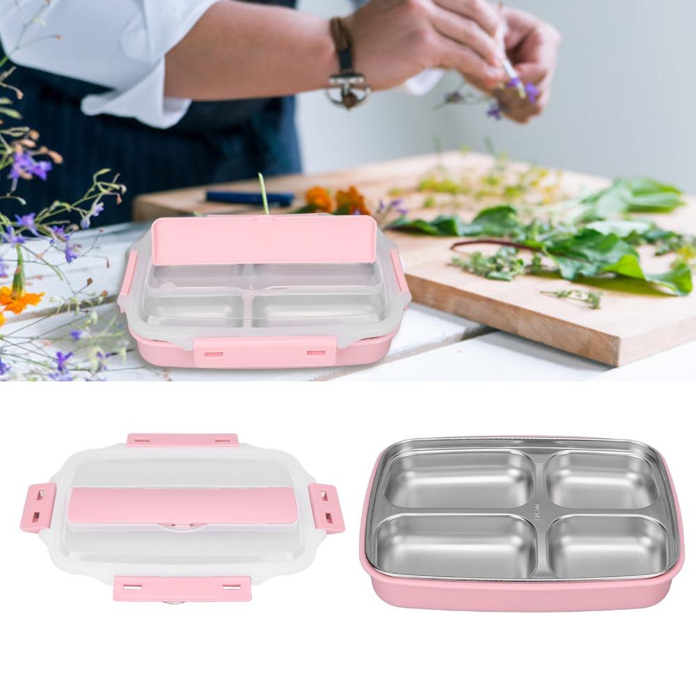 1.2L Leakproof Lunch Box 4 Compartment Bento Lunch Box Portable Insulated Lunch Box  For Office