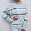 Women's Knitwear Christmas Snowflakes Half Turtleneck Christmas Sweater