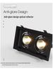 LED Double/Triple-Head Square Downlight: Recessed Aluminum Gimbal Light, COB Spotlight for Commercial Use