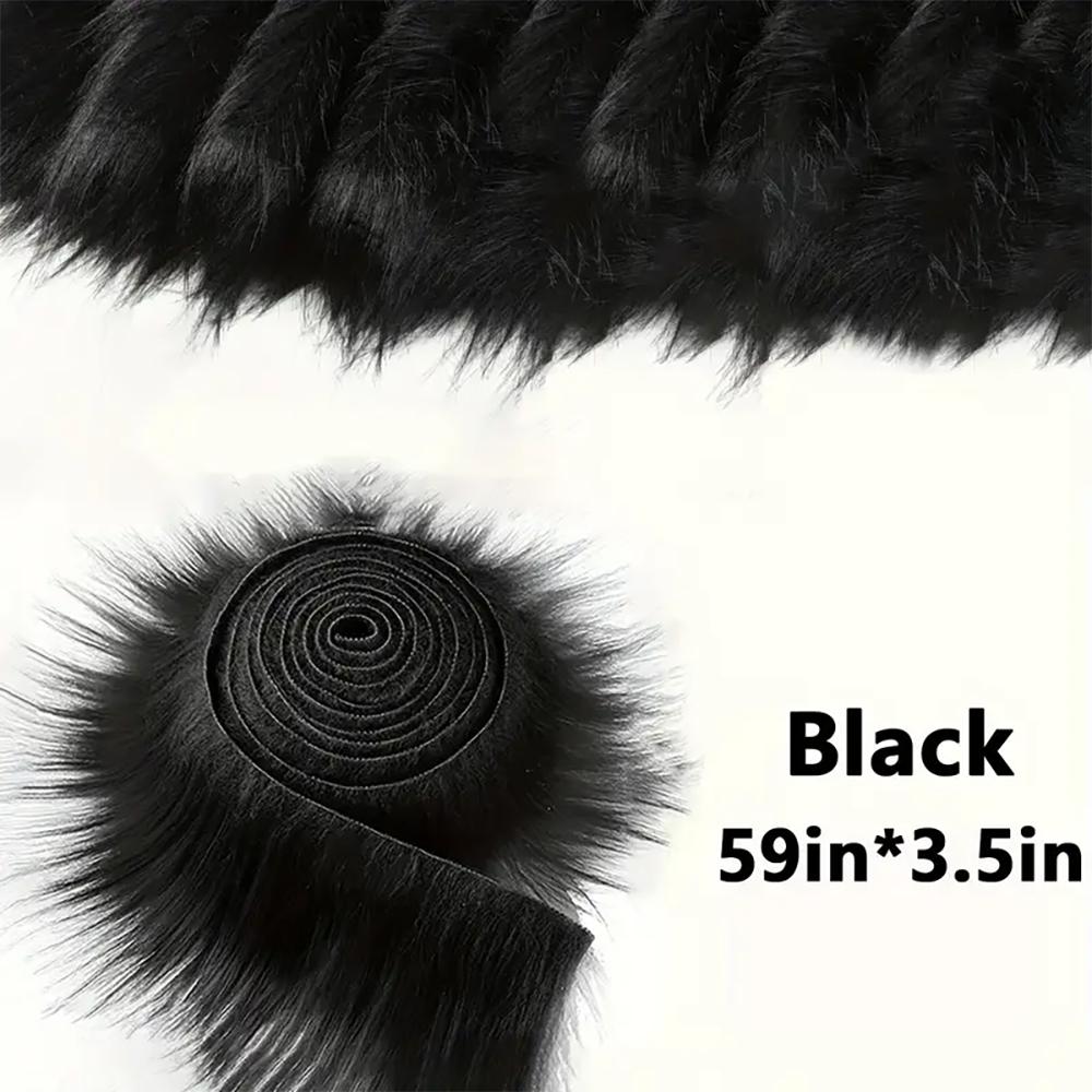 

1 шт. Моющийся набор из фетра и искусственного меха для DIY косплея и материала для украшения рождественской елки, искусственная кожа для рукоделия, шитья чёрный