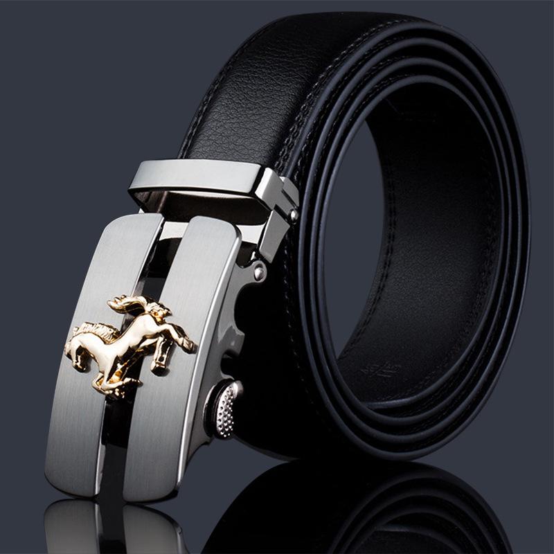 Men's High-End Genuine Leather Automatic Buckle Belt