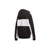 adidas Originals Langer Hoodie Großes Logo Amerikanischer Vintage Farbblock Kapuzenpullover Damen Hoodies Schwarz FH7564