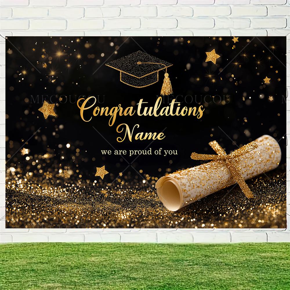 Graduate Themed Banner Customized Student Outdoor Garden Party Decorations Provided Portrait Photography Background Studio Props