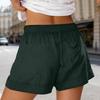 Damen Farbe Lässige Shorts Hohe Taille Mit Knöpfen Taschen Locker Weites Bein Hosen