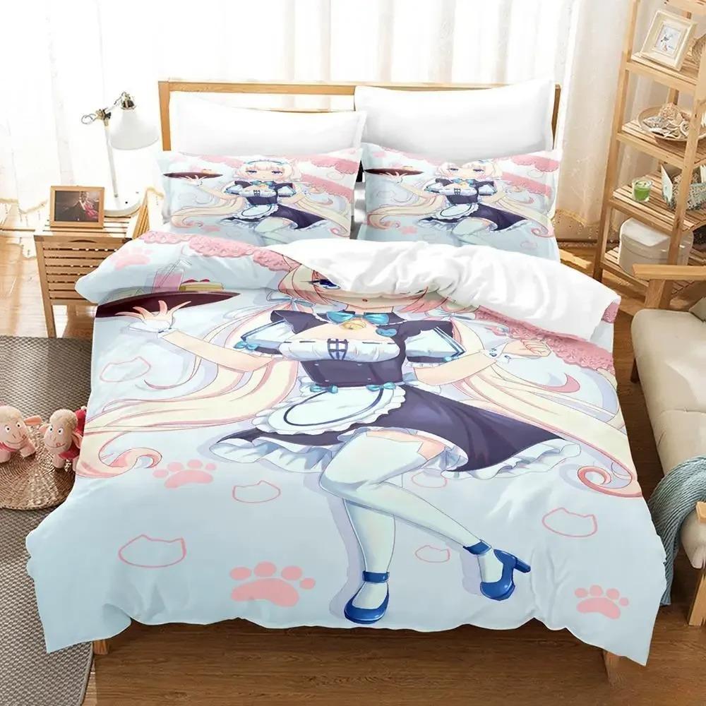 3D Print Anime Kawaii Girls Nekopara Bedding Collection Single Twin Full Queen King Size Bed Collection Aldult Kid Bedroom Duvet Cover Collections