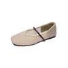 Square Head Hollow Woven Word with Versatile Soft Surface Single Shoes Women's Mesh Sandals Hollow
