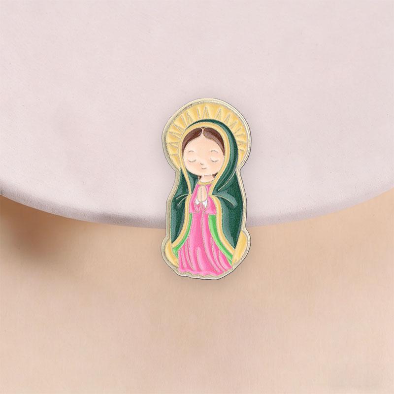 Our Lady of Guadalupe Enamel Pin Virgin Mary Praying Catholic Religious Retro Christian Brooch Badges Jewelry Gifts for Friends
