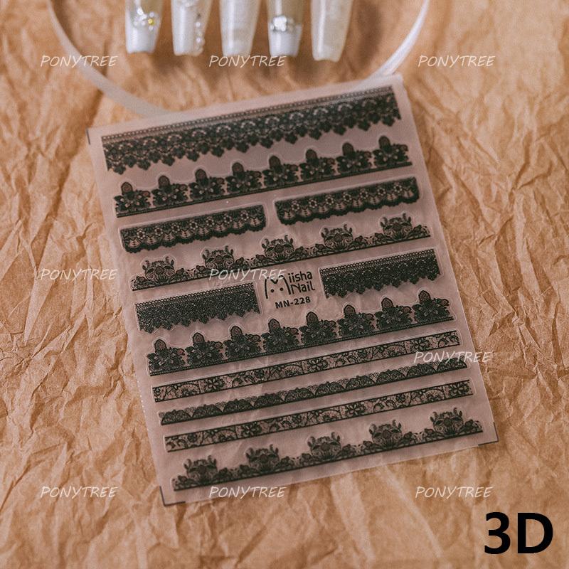 Retro White Lace Fabric Piece Bowknot English Letter Decorative Border Irregular Cloth Block Adhesive Nail Art Stickers Decals