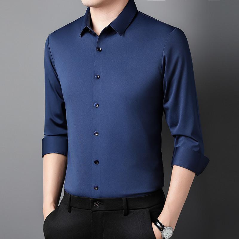 Unberührtes Hemd, Herren, Plüsch, Neue Herbst- und Winterstile, Business Casual Herrenbekleidung, Unifarbe, Dickes warmes Langarmhemd, Herrenhemd