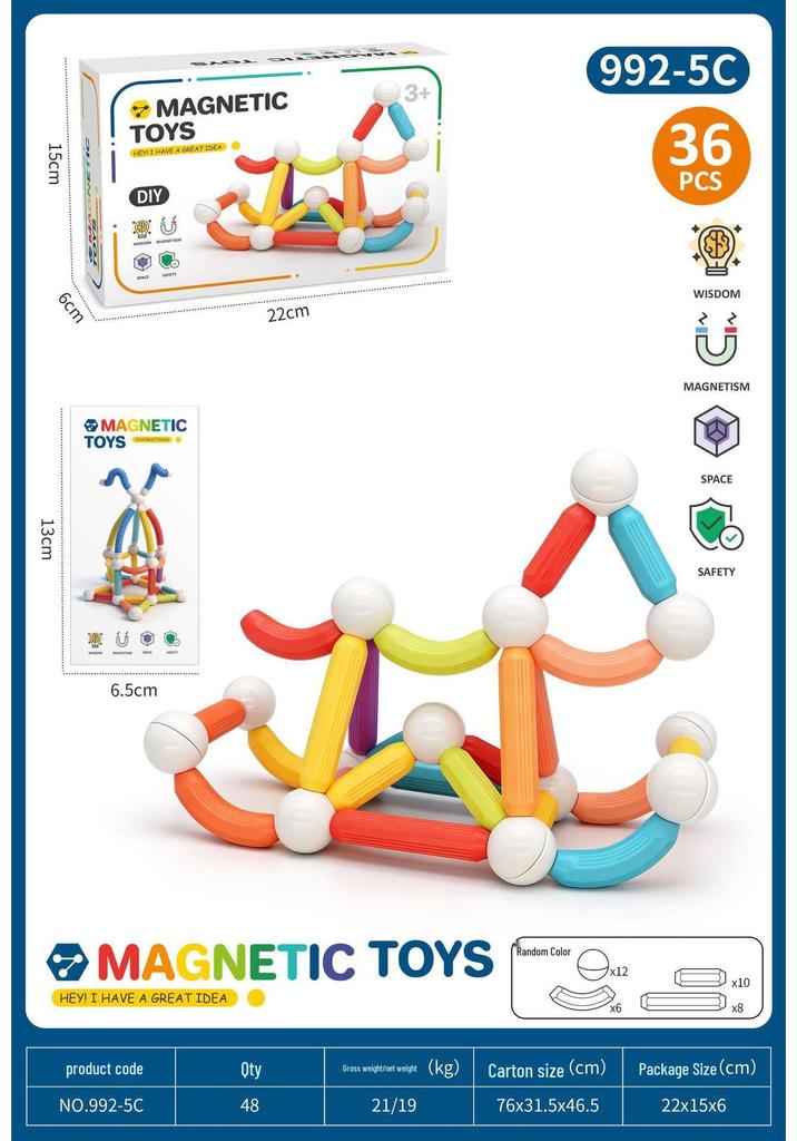 Creative Telescopic Magnetic Puzzle Stick for Early Learning and Decompression
