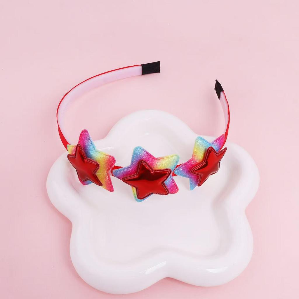 Children's Gradient Rainbow Sequin Star Headband - Colorful Double Layer Party Hair Accessory