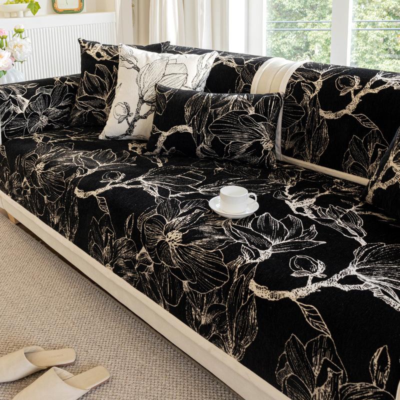 Retro French sofa cushion universal in all seasons 2025 new idyllic non-slip seat cushion leather sofa cover cloth towel cover