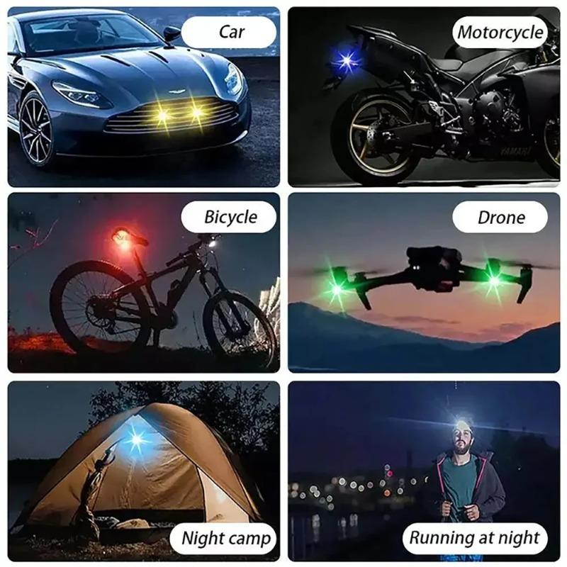 Wireless Remote LED Strobe Light Colours USB Rechargeable Car Motorcycle Bike Aircraft Warning Anti-collision Flashing Lamp