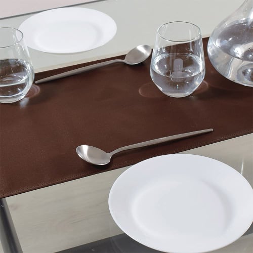 STYLE Decor Table Runner, Laminated, Waterproof, Scandinavian Style, Table Centerpiece, 130cm, Wipeable, Solid Brown, W2703410