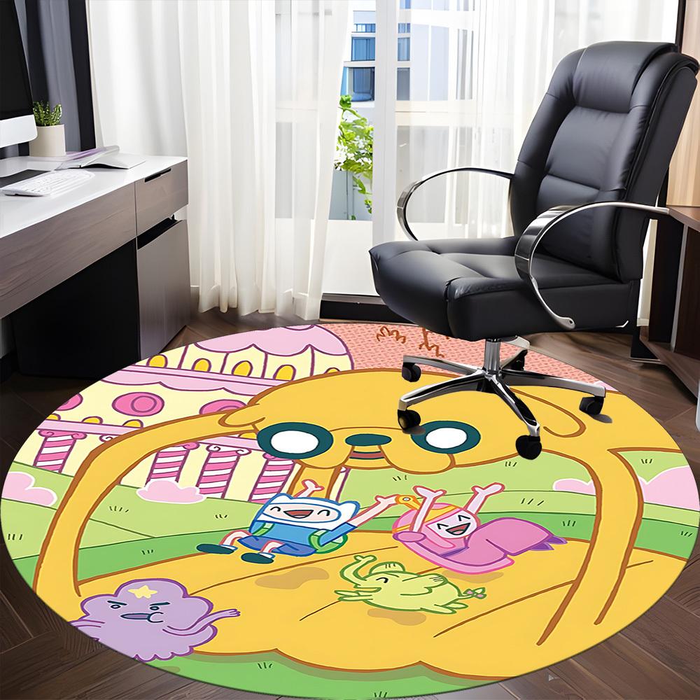 1PC Adventure Time Office Round Area Rug, Indoor Mat Suitable For Office, Under Office Chairs Bedroom Living Room Home Decor DT1212061