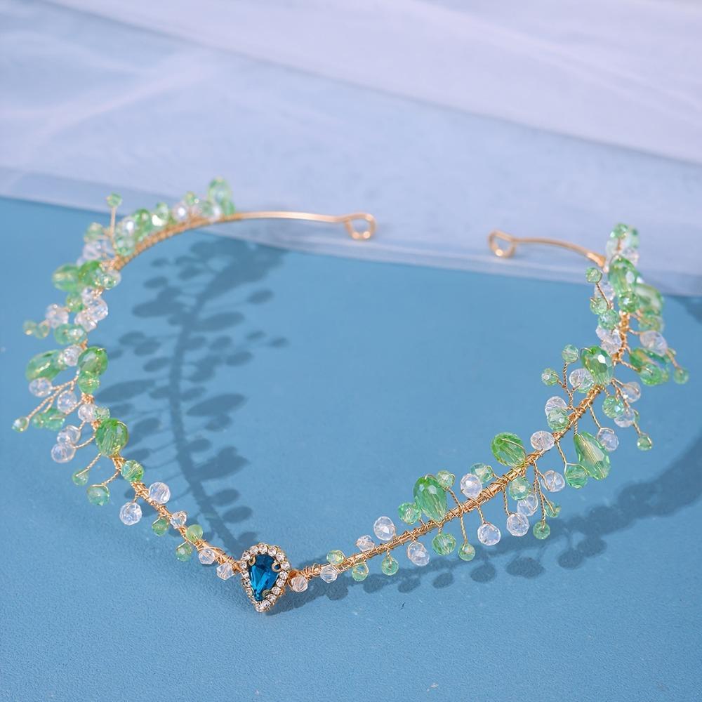 Forest Woodland Fairy Flower Leaf Crowns Handmade Fairycore Elvens Hair Jewelry  for Women