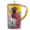 Meena Padharo Mhare Desh Theme Copper Gift Set of 1 Jug & 2 Glass - Perfect for Home, Office, and Gifting, Jug-1.5 Litre & Glass-270 ML Each