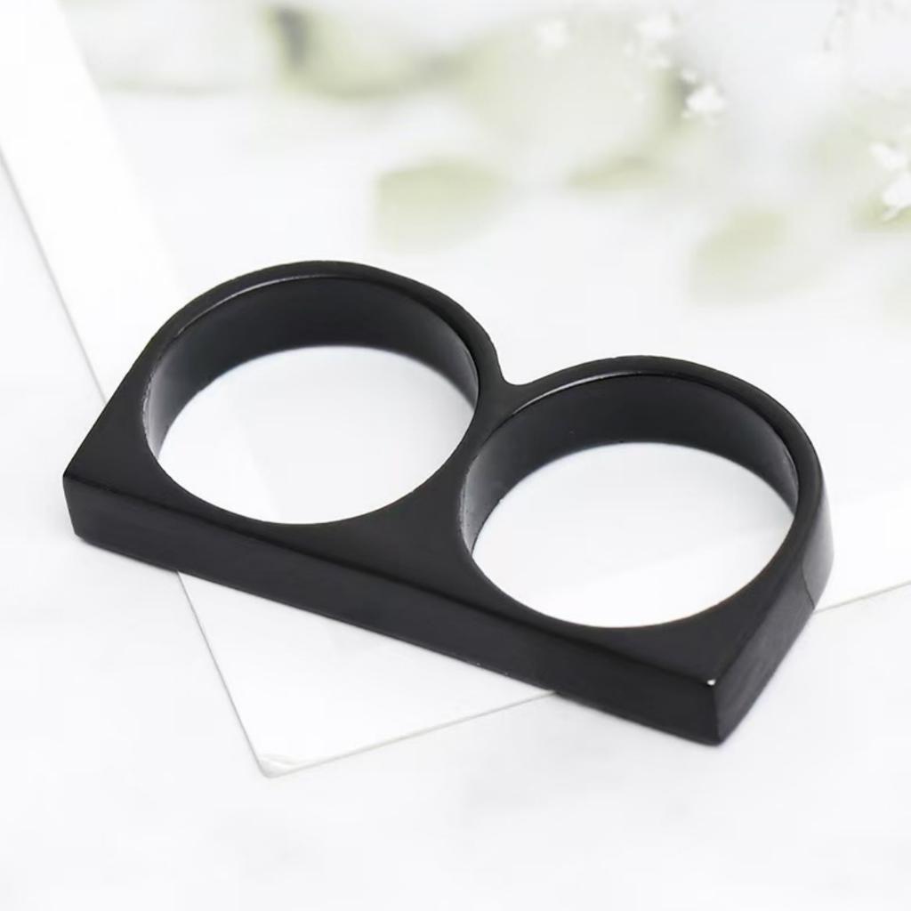 Men's Personality Ring, Disco Accessory Double Finger Alloy Ring Fashionable Stylish Hand Jewelry