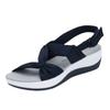 New Autumn and Summer Slope Heel Velcro Fish Mouth Muffin Cross Women's Sandals Large Size Women's Shoes