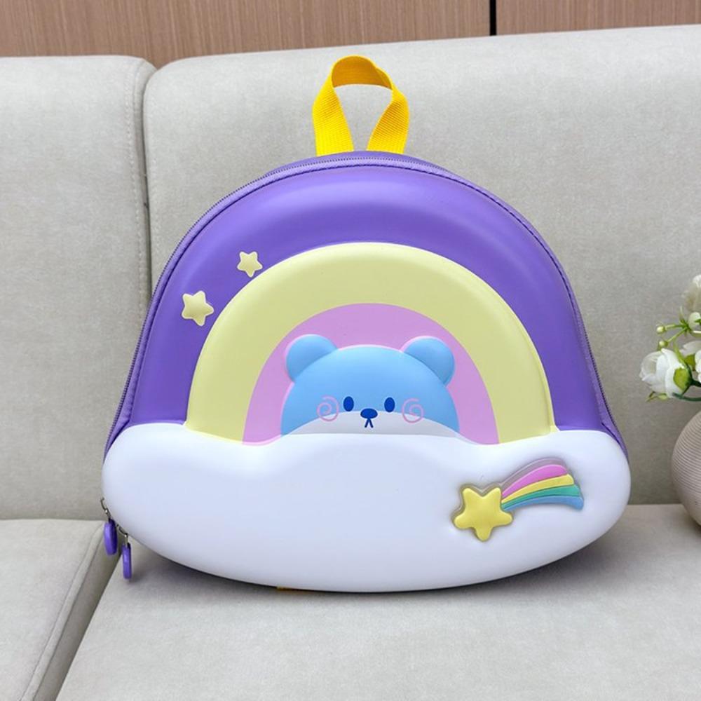 New kindergarten schoolbag Korean version of foreign style rainbow bear backpack cute EVA hard shell backpack