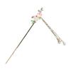 Hanfu Hair Stick Chinese Style Floral Women Hairpins Beads Tassel Decor Hair Fork Medium To Thick Hair Bun Accessories