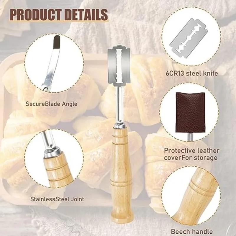 Bread Cutter French Bread Blades Kitchen Gadgets Normal Wood Long Handle Baking Accessory European Style Curved Arch Toast Knife