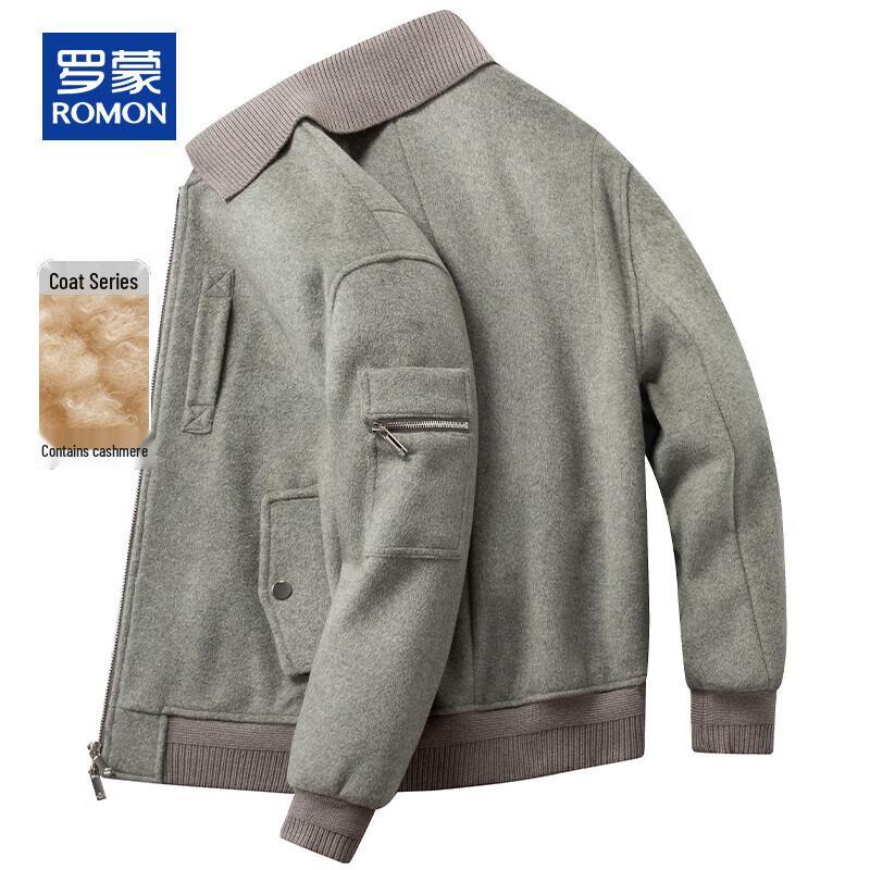 

ROMON Men s Cashmere Blend Wool Short Jacket 4XL