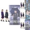 Wednesday Addams Familie Cosplay Kostüm Mit Polyesterstoff Für Halloween Und Rollenspiel
