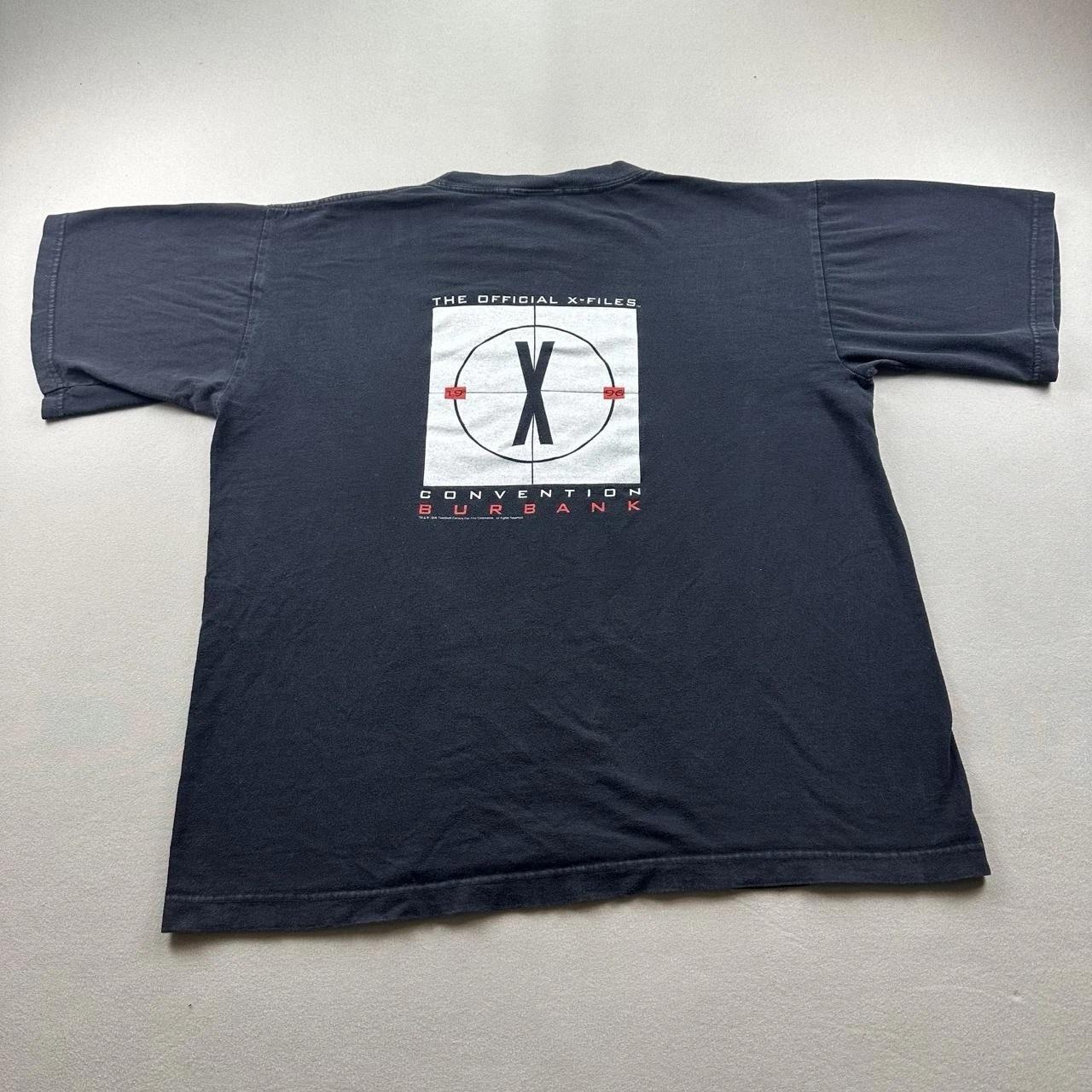 Vintage The X-Files T-Shirt Mens XL Black Convention Burbank TV Show 1996 90s 2XL