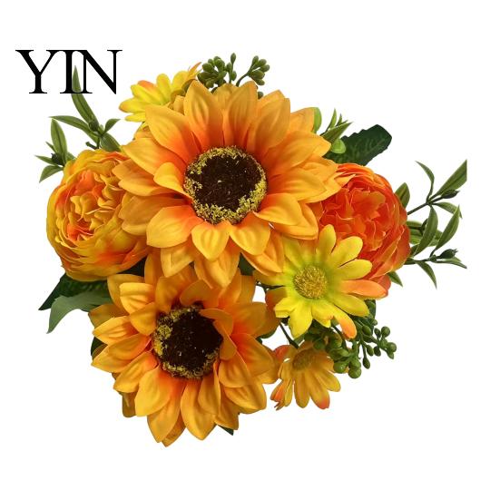 Maintenance Free Faux Flowers for Office Sunflower Artificial Flowers, Realistic Fake Bouquet Wedding Home, Rustic Floral Decorations Fall Halloween