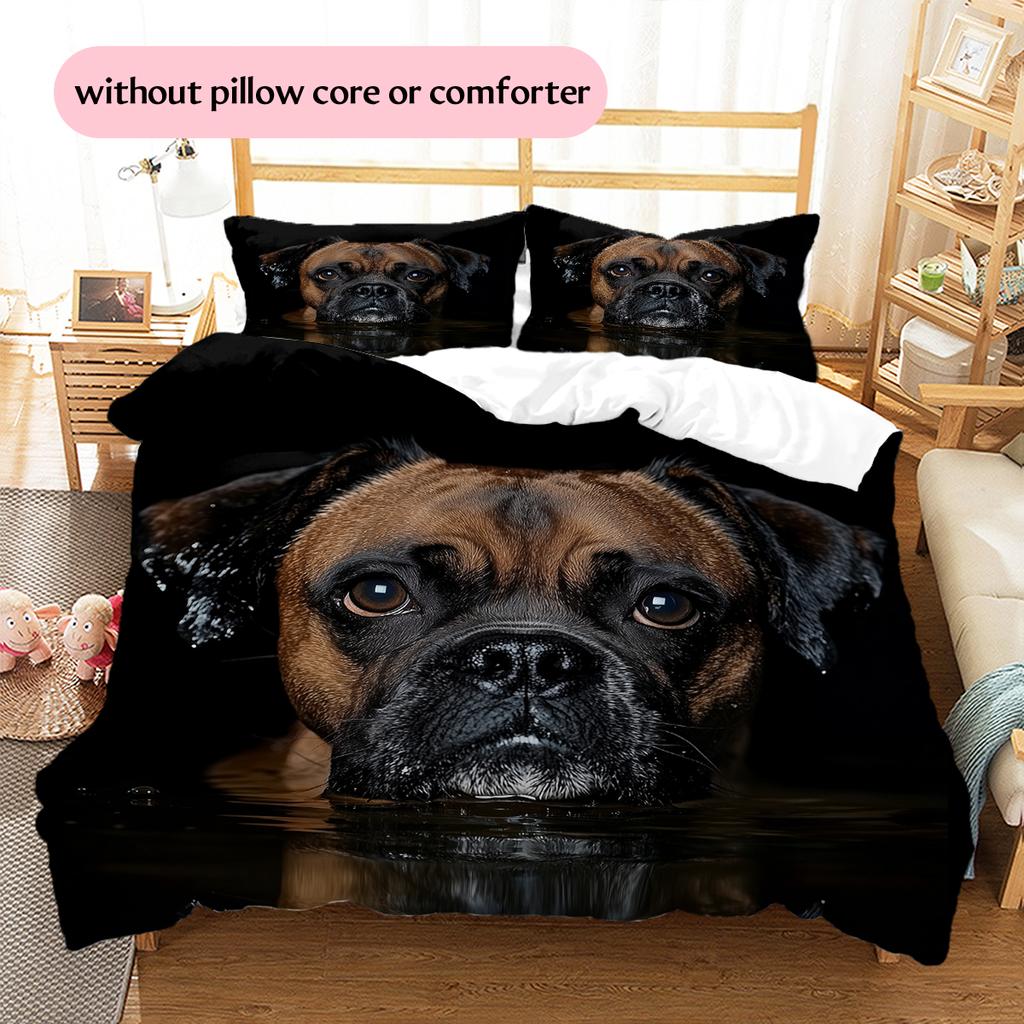 Black Boxer Pattern Bedding Home Decoration Birthday Gift (1 * Duvet Cover + 2 * Pillowcase, Without Core)