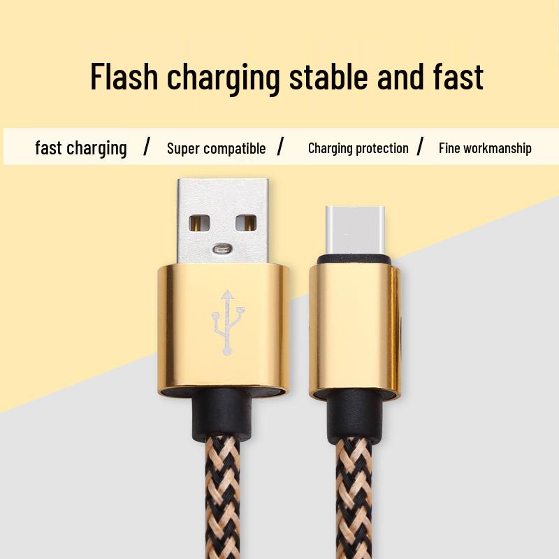 Hemp Rope Nylon Braided Fast Charging Cable for Apple, Android, Huawei, and Type-C Devices